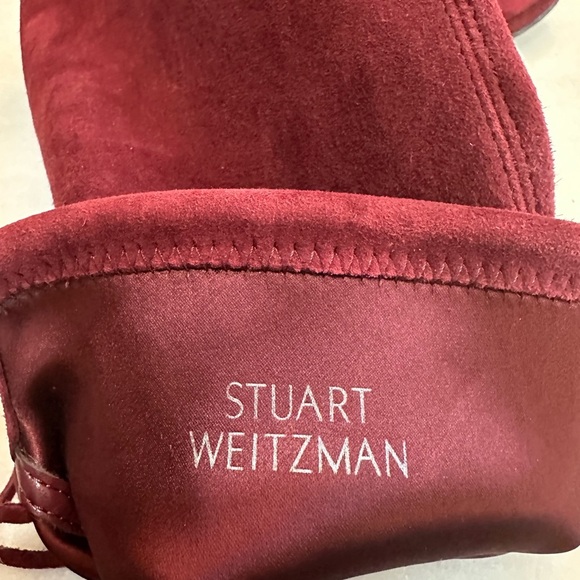 Stuart Weitzman Red Ankle Booties Suede - Picture 4 of 5